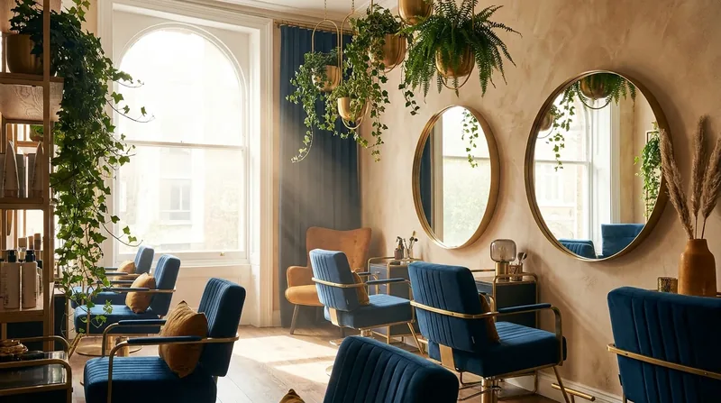 Modern salon interior with styling chairs and round mirrors, How to Open a Tattoo Shop in New York