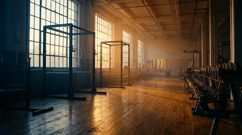 Gym floor with squat racks and dumbbells in morning light, How to Open a Gym in New York