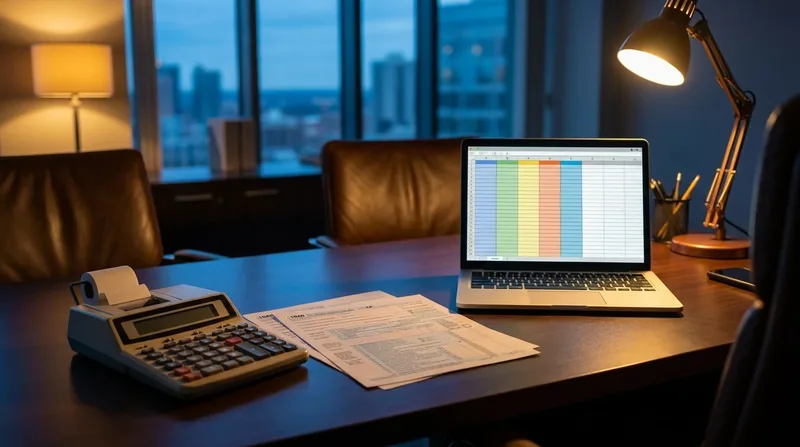 Calculator, tax forms and a laptop spreadsheet on a desk, MCTMT Explained